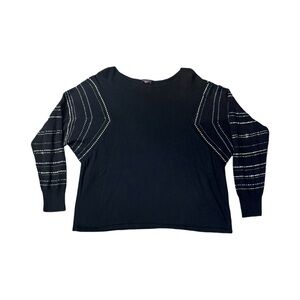 Vince Camuto Black Women's Top with Embellished Sleeves
